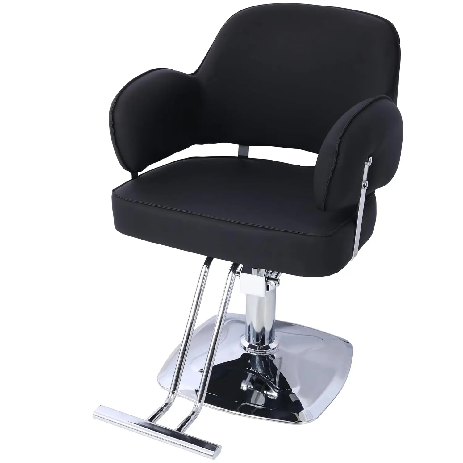 Hydraulic Adjustable 360 Swivel Heavy Duty Square Base PU Leather Salon Styling Chair for Hair Spa Barbershop, Customized