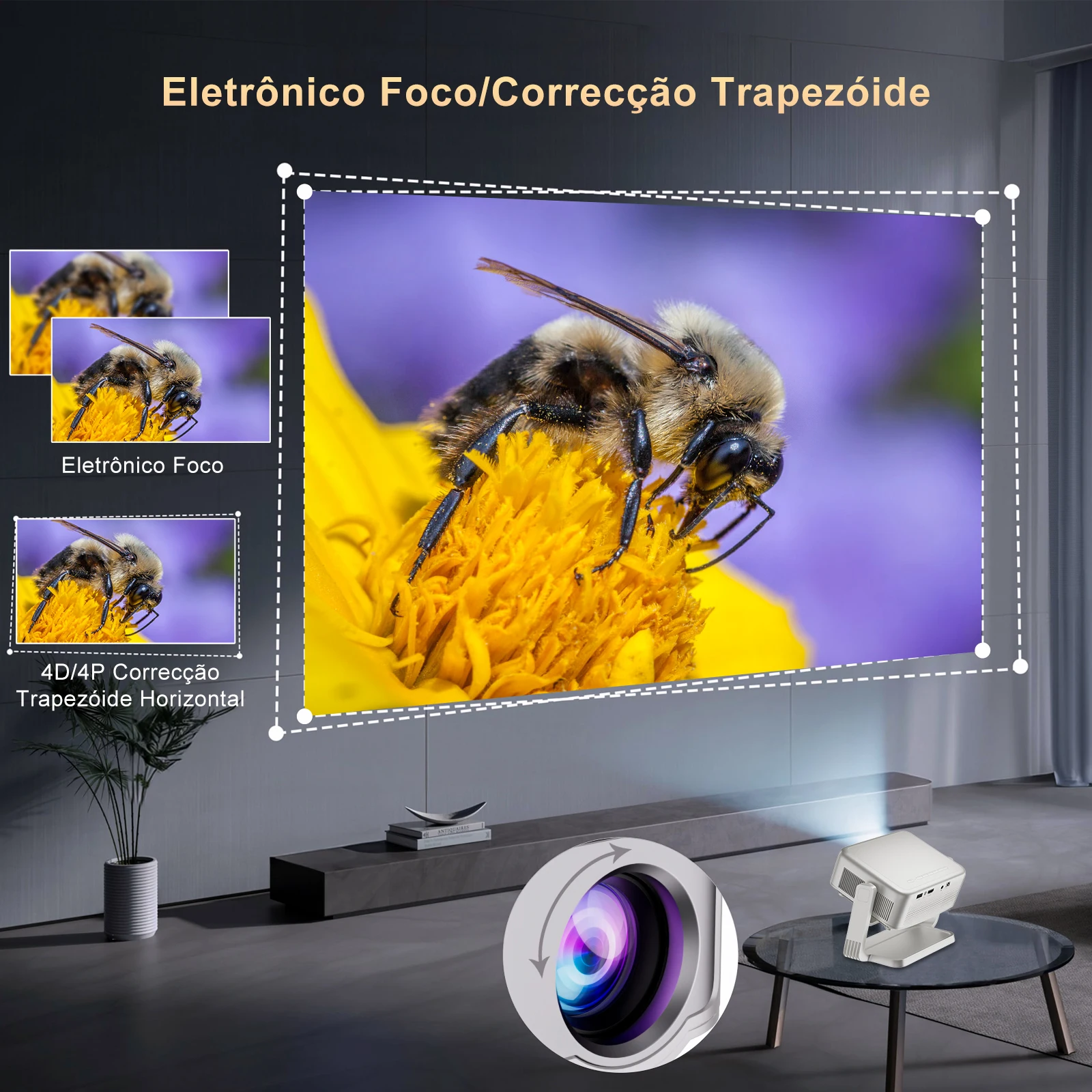 Imagem -04 - Projetor de Cinema Doméstico Inteligente Android Wi-fi Bt4.2 Foco Eletrônico 5500 Lumens Suporte 1080p 4k Vídeo 8k Filme ao ar Livre Salange-p90