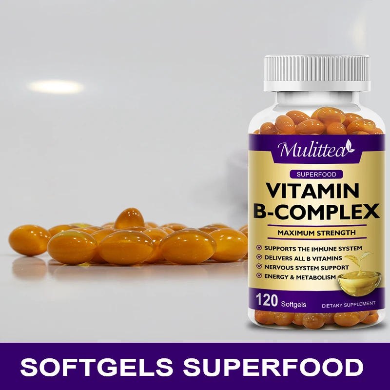 Mulittea Vitamin B Complex Capsule Folic Acid & Biotin Reduce Stress &Supports Better Moods Assists Nervous System Health&Energy