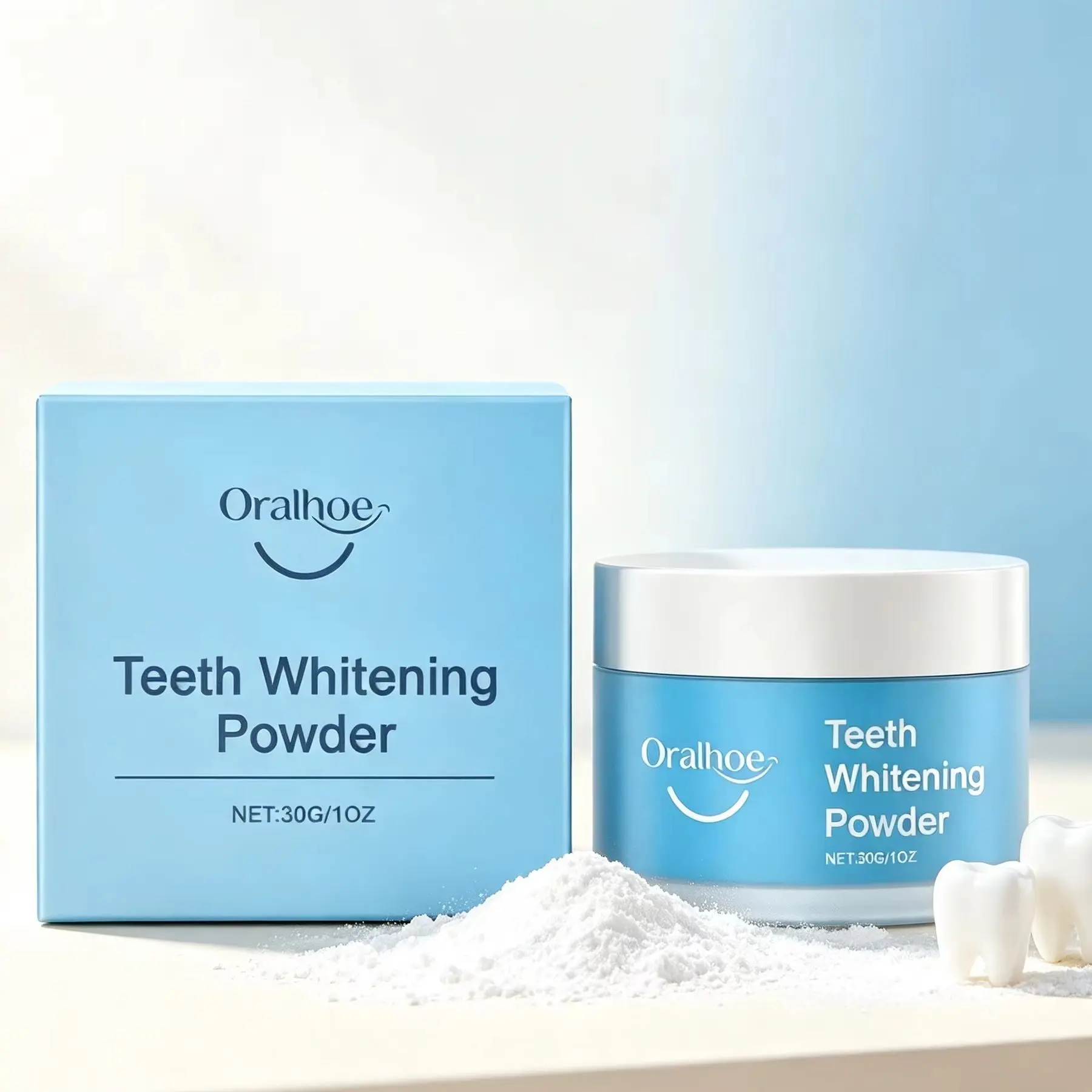 Oralhoe Tooth Powder for Brushing Teeth Stain Remover Deep Cleaning Fresh Breath Plaque Remover Dental Teeth Whitening Powder view 2