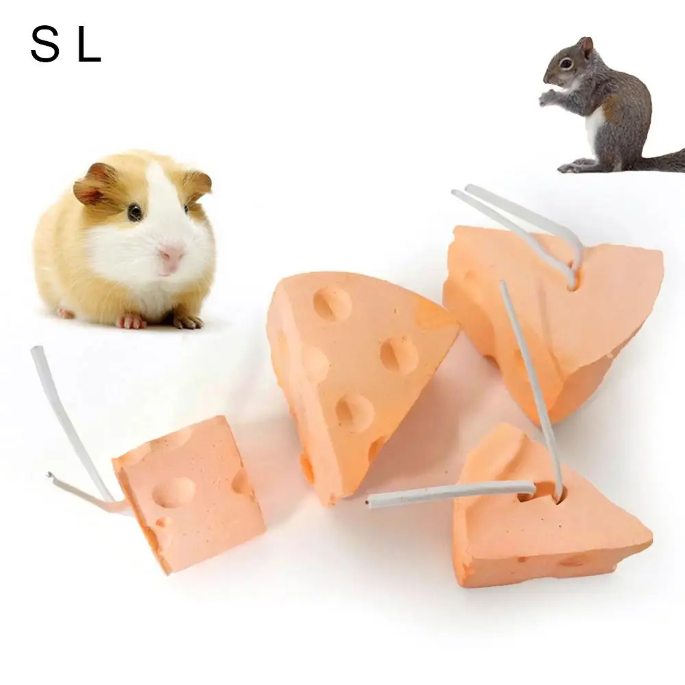 Hamster Toys Cheese Shape Rabbit Teeth Grinding Mineral Calcium Molar Stone Toy Interesting Chew Toy Small Pet Supplies