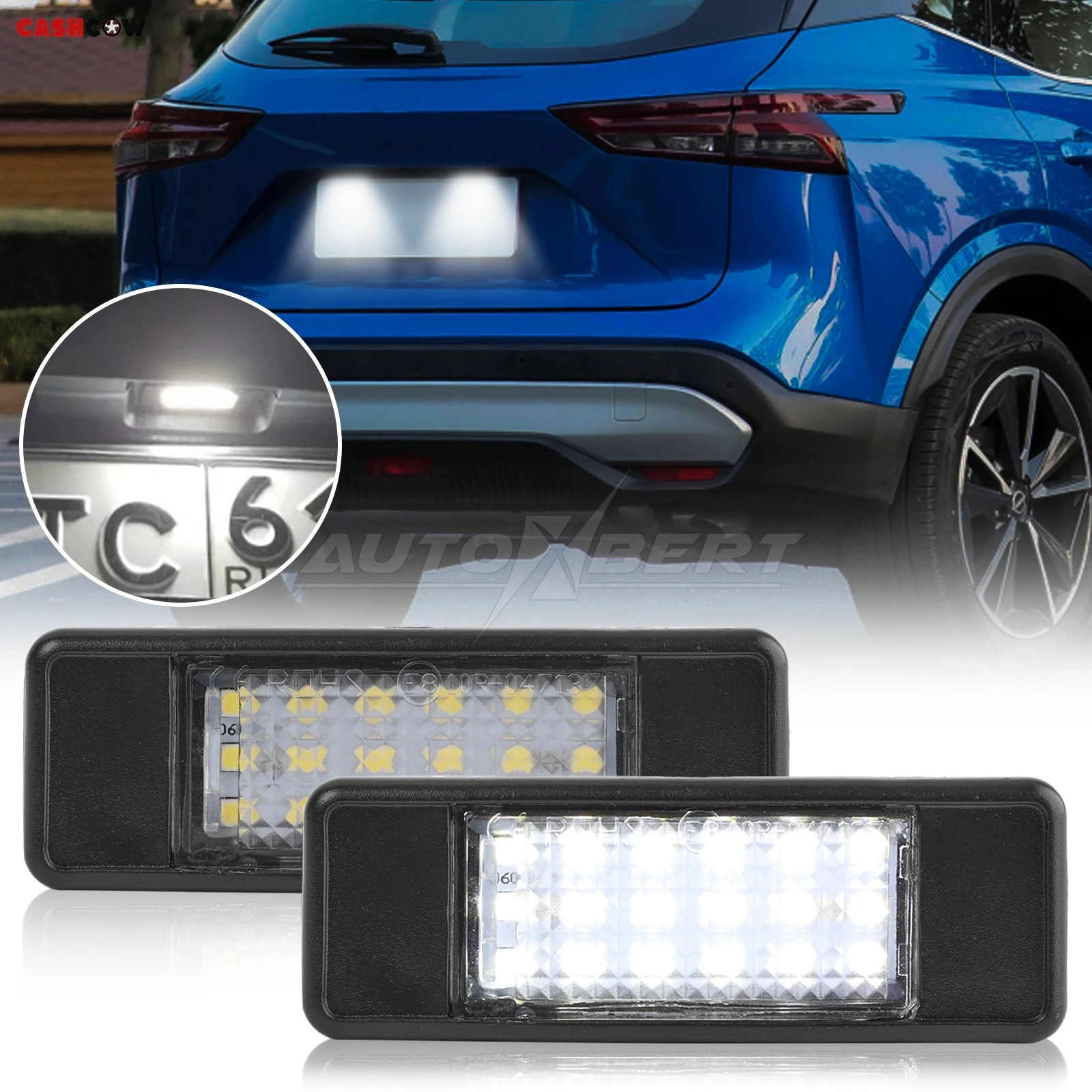 2PCS For NISSAN Pathfinder Qashqai J10 J11 X-Trail T30 T31 Juke F15 Car LED License Number Plate Light Lamp Xenon White Canbus