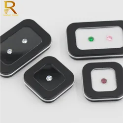 Round Edge Gemstone Display Box Bare Stone Jewelry Storage Case Loose Diamond Gift Packaging Buckle Box Show Gems Organizer