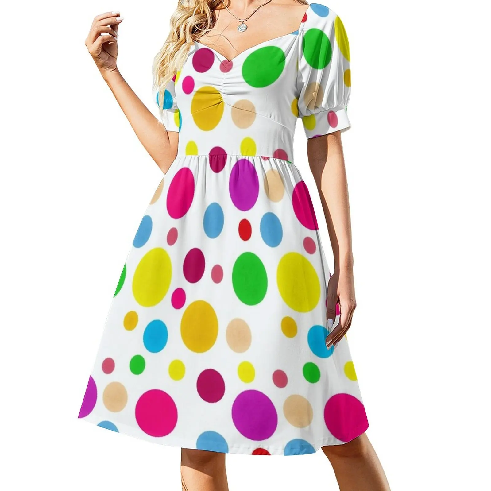 

Colorful Polka Dots Sleeveless Dress women's clothing korea stylish summer dresses Women's summer dresses