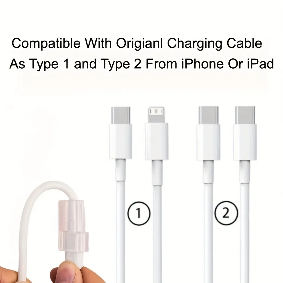 Colored Flower Laser White Line Circle Charger Protector Cover For iPhone For Samsung Type-C Charger Line Protectors Cover view 6