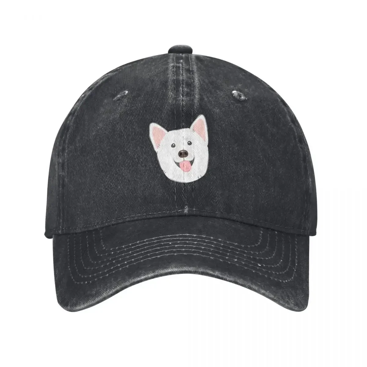 White Korean Jindo Dog Cherry blossom Baseball Cap Icon Golf Wear Hats For Men Women's