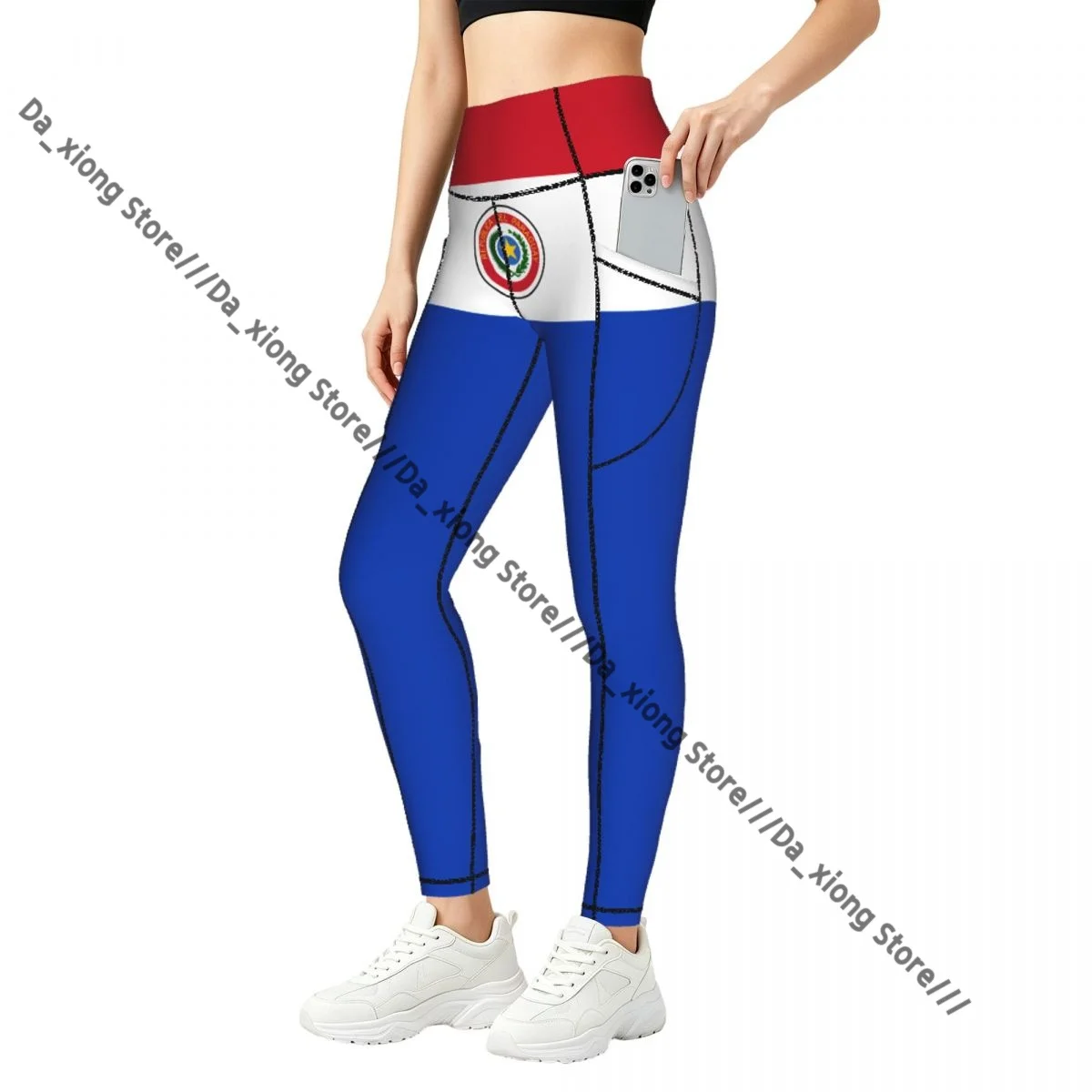 

Flag Of Paraguay Yoga Pants Women Elastic Soft Gym Workout Trousers