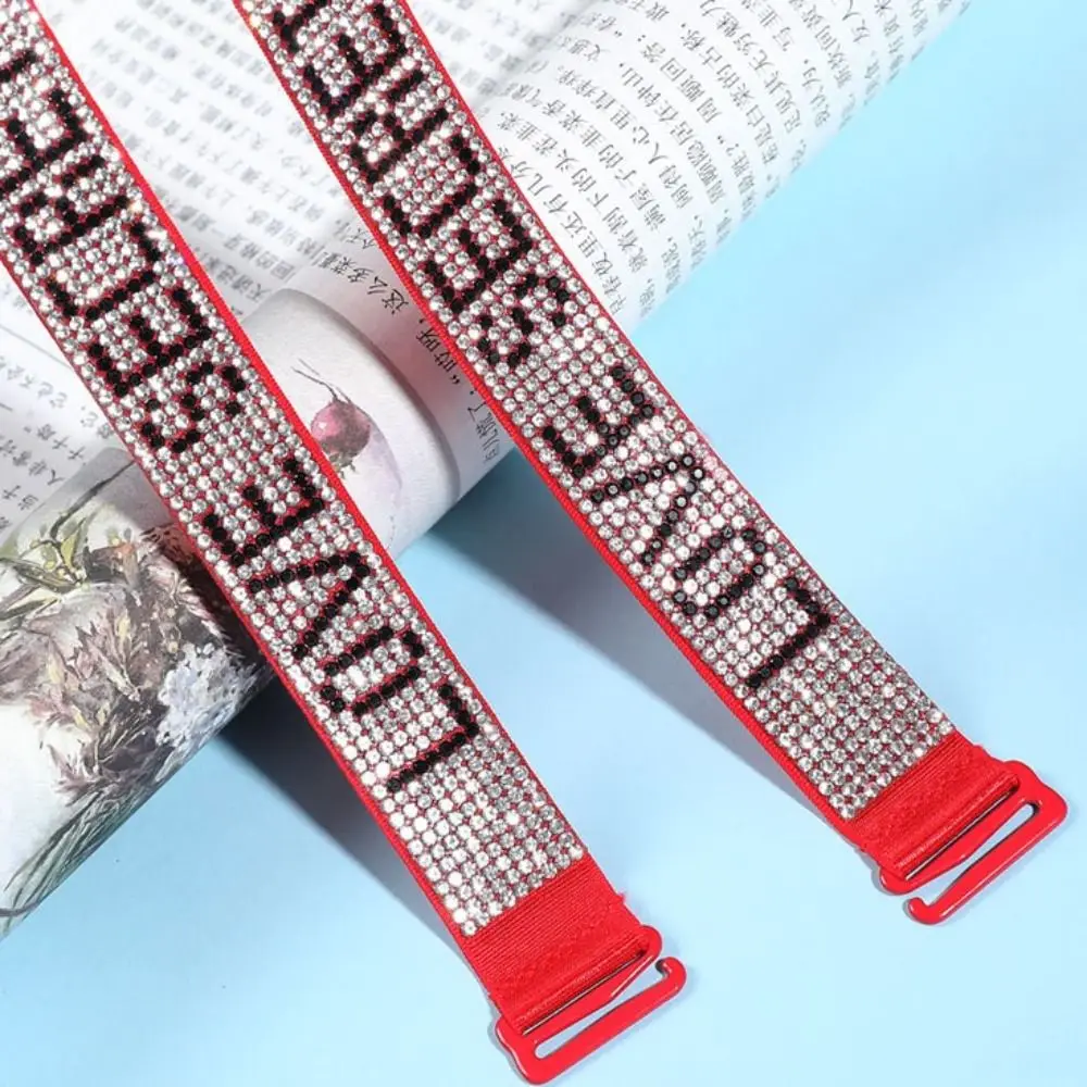 Anti Slip Strass Bra Strass Strap para Senhoras, Lingerie Elástica Destacável, Cinto Roupa Interior, Moda, 2 Pares