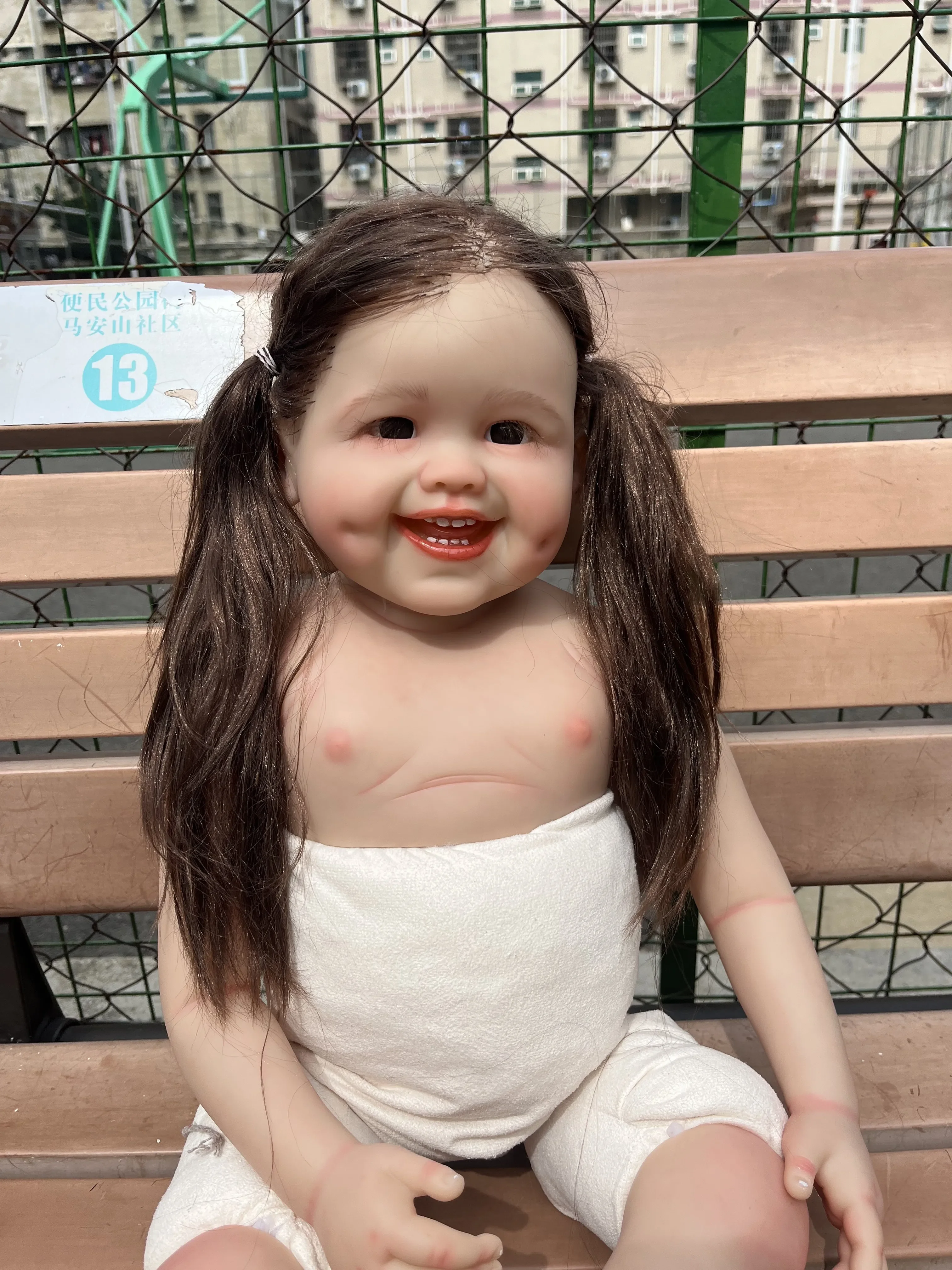 SINO-BB Customizable Limited Supply32inch Reborn Baby Doll Dimple Art work Hand-Rooted Hair Painted Kits DIY Part