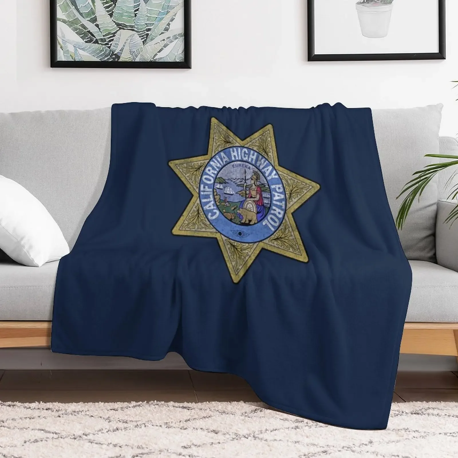 California Highway Patrol CHP, State Police, Law Enforcement Throw Blanket Weighted wednesday Retros christmas gifts Blankets