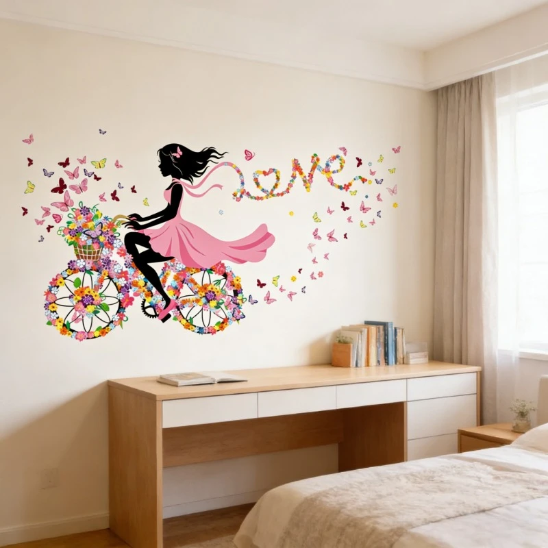 

1/2Pcs Beautiful Girl Creative Wall Stickers Romantic Self Paste Murals Home Decor Wall Decor Home Decoration Accessories