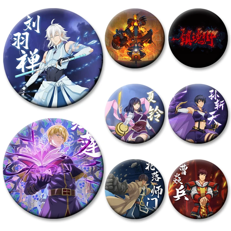 

Round Tinplate Brooches Anime Rakshasa Street Pins Cao Yanbing Xia Ling Cartoon Badge for Backpack Jewelry Accessories Gifts