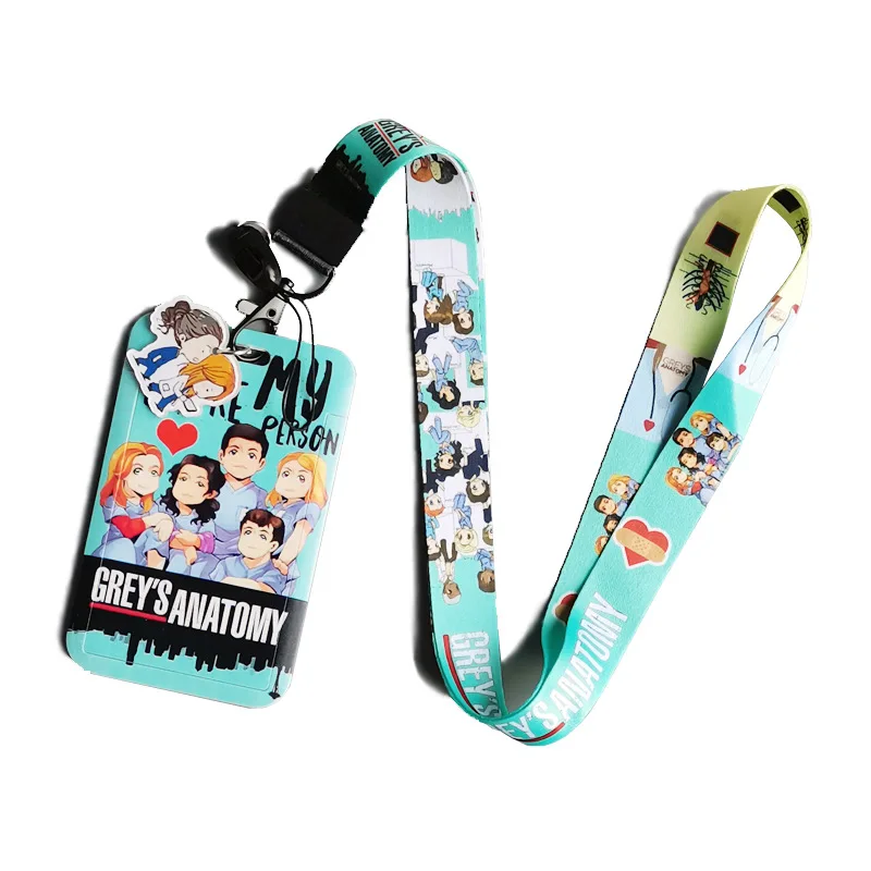 US TV Series Grey's-Anatomy Lanyard Keychain Subway Bus Card Holder Camera Phone Hanging Rope Doctor Nurse ID Card Neck Strap