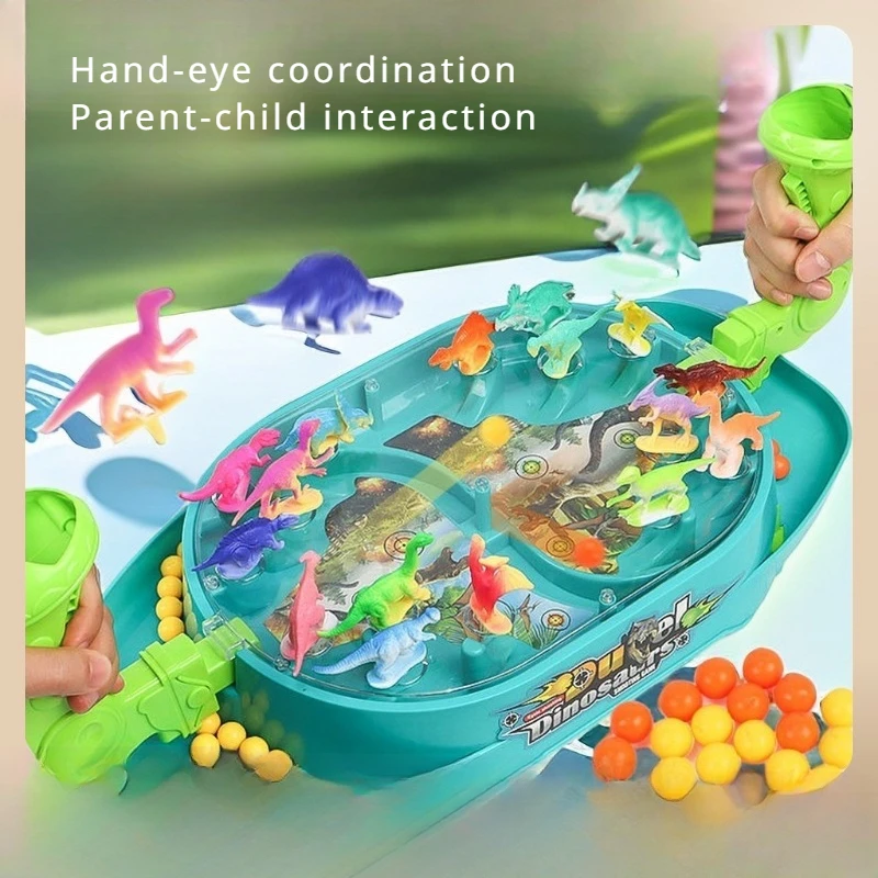 Children's Dinosaur Battle World Table Game Launching Pinball Competition Puzzle Toys Table Game Toys for Kids Christmas Gift