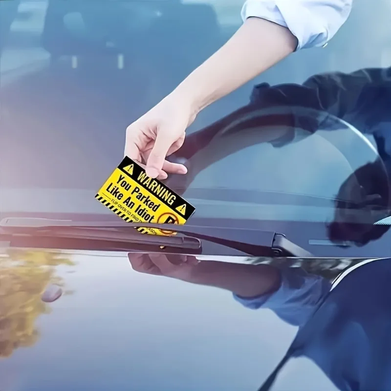 100 مجموعة من ملصقات اهتزاز مواقف السيارات الفكاهة للججوم المتكررة بما في ذلك إشعارات اهتزاز مواقف السيارات الورقية وغير المنقولة #3