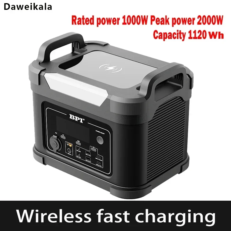 1000W lithium iron phosphate large capacity support for fast charging 220V portable energy storage outdoor power supply