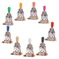3 Way Guitar Switch Converter Toggle Knob Colorful Tip For EPI LP Electric Guitars Part Accessories Equipments Knurled Mount