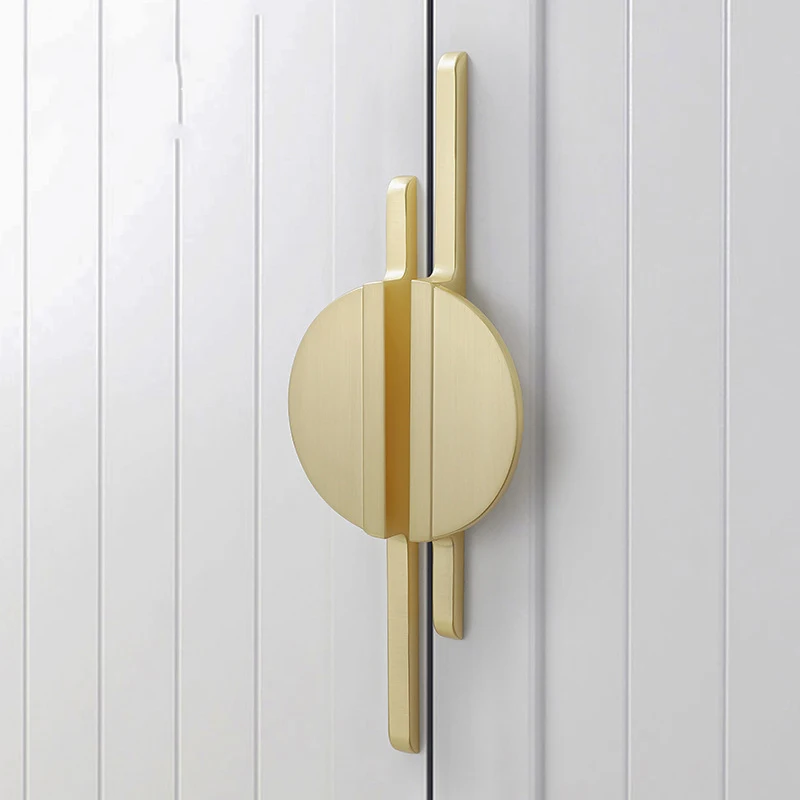 New! Modern Simple Golden Gray Round Counter Cabinet Door Drawer Pulls kitchen Cupboard Door Handle Furniture Handles Hardware