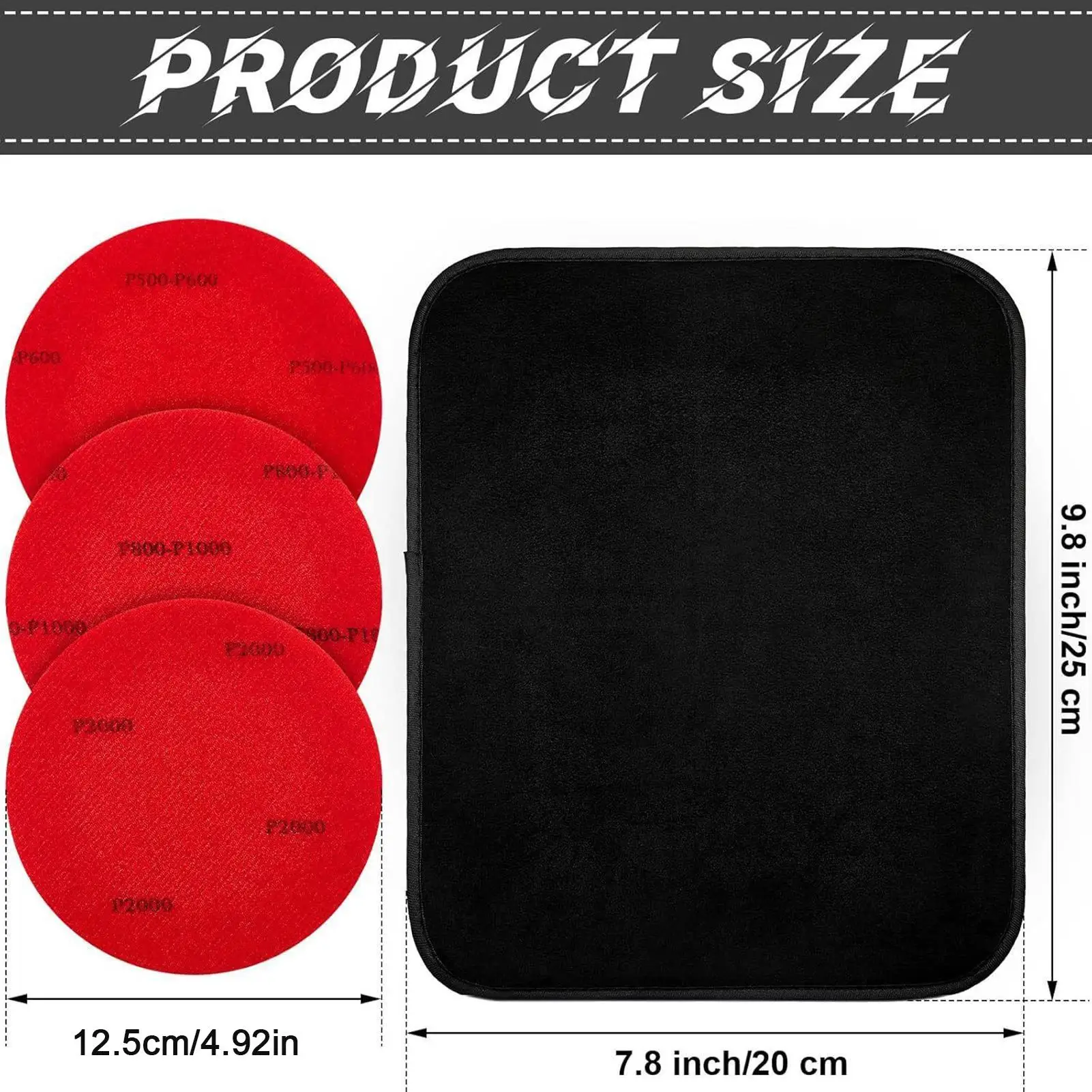Fotografia 7: Kit de almofadas de lixamento de boliche, 7 peças, kit de almofadas de polimento de resurfacing, manutenção de polimento, ferramenta de limpeza de lixa para equipamentos