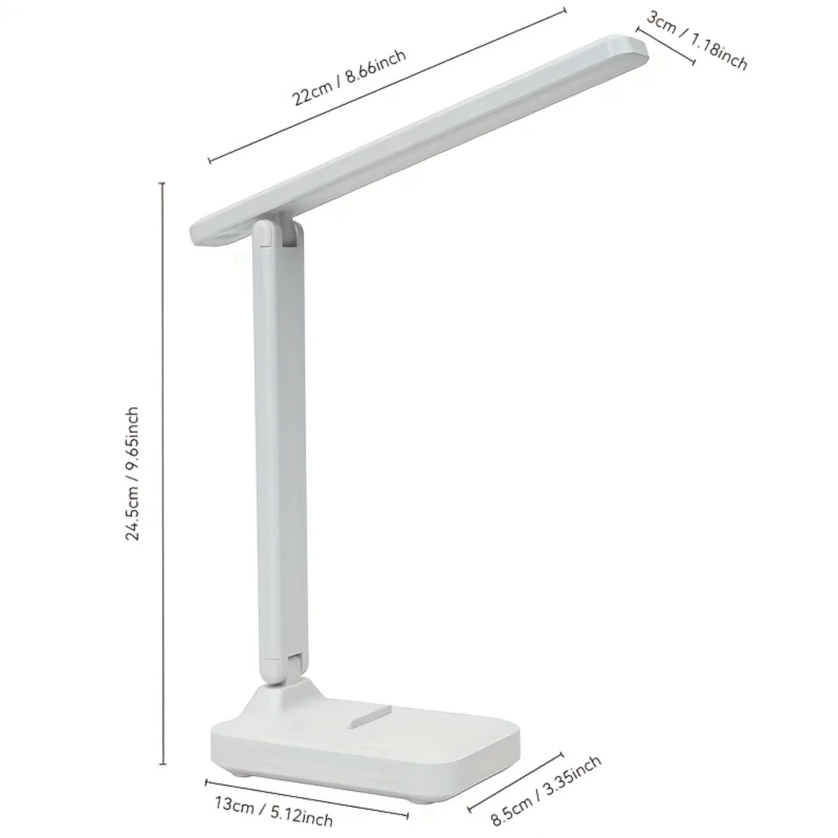 1PC high-brightness LED foldable desk lamp, three-color temperature, suitable for reading, office and bedroom lighting