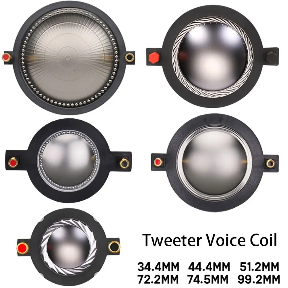 1PC Titanium Film Tweeter Voice Coil Membrane DIY Parts 34.4 44.4 51.3 72.2 74.5mm Core Treble Speaker Repair Accessories Black