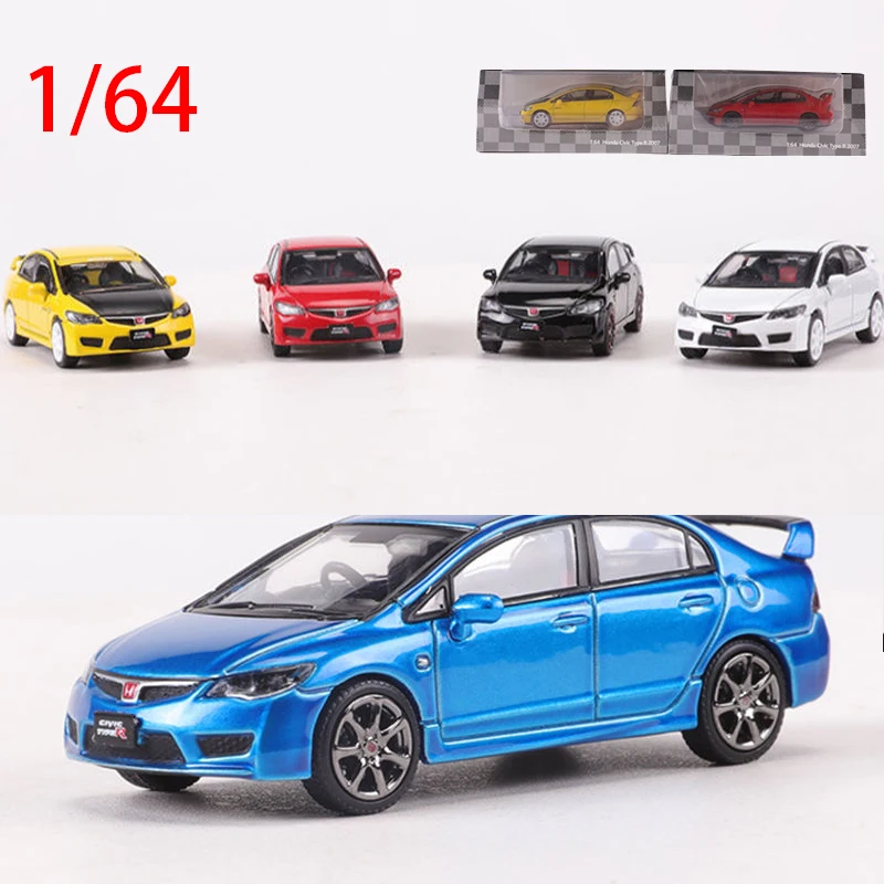 

Литая модель автомобиля Honda Civic 1/64 размер Civic Тип R FD2 модель автомобиля из сплава игрушки для мальчиков коллекция дисплей хобби оригинальная коробка