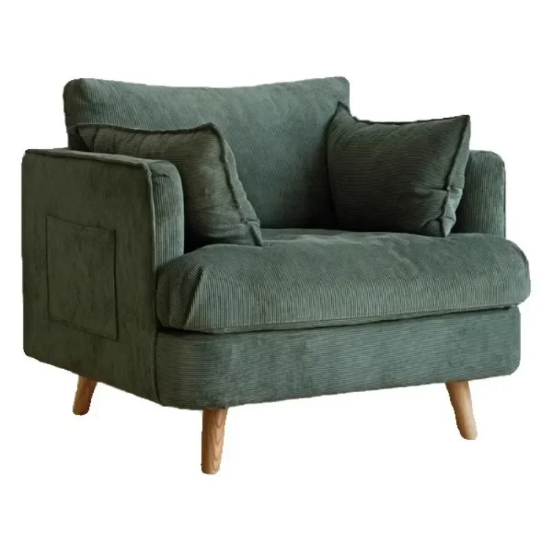 

Современный простой ретро-зеленый вельветовый одноместный диван-кресло, маленькая квартира, гостиная, спальня, зона чтения, съемный для отдыха и