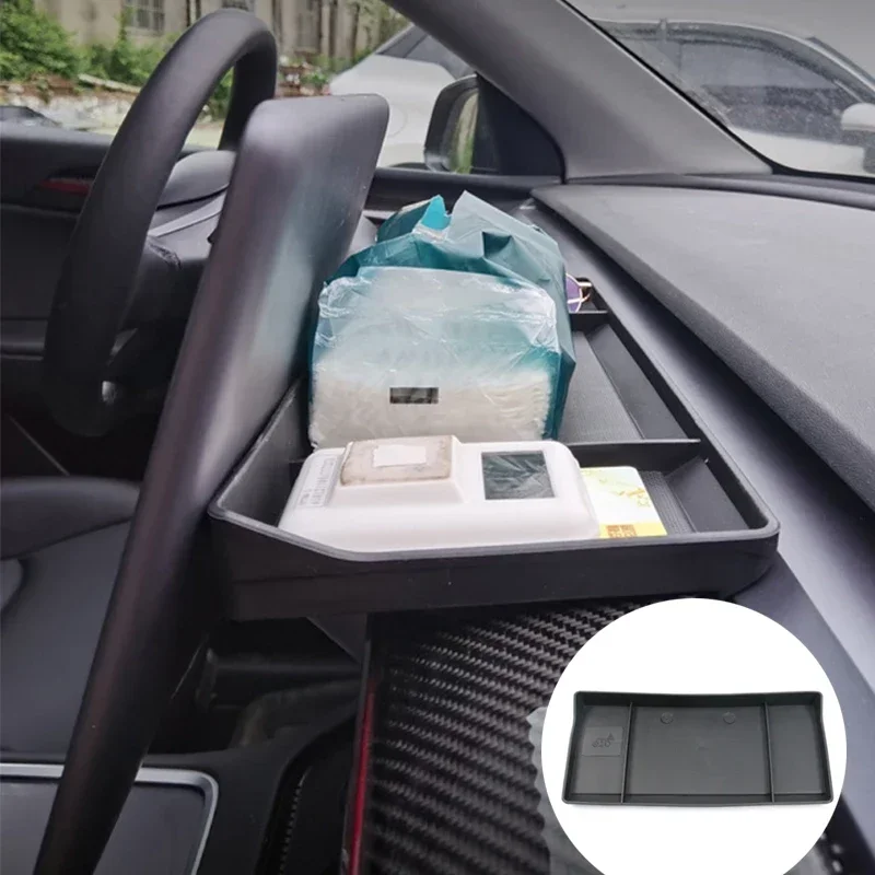 For Tesla Model 3 Y Dashboard Storage Box Navigation Screen Rear Tissue Glasses Key Storage Tray Model Y Model3 2022 Accessories