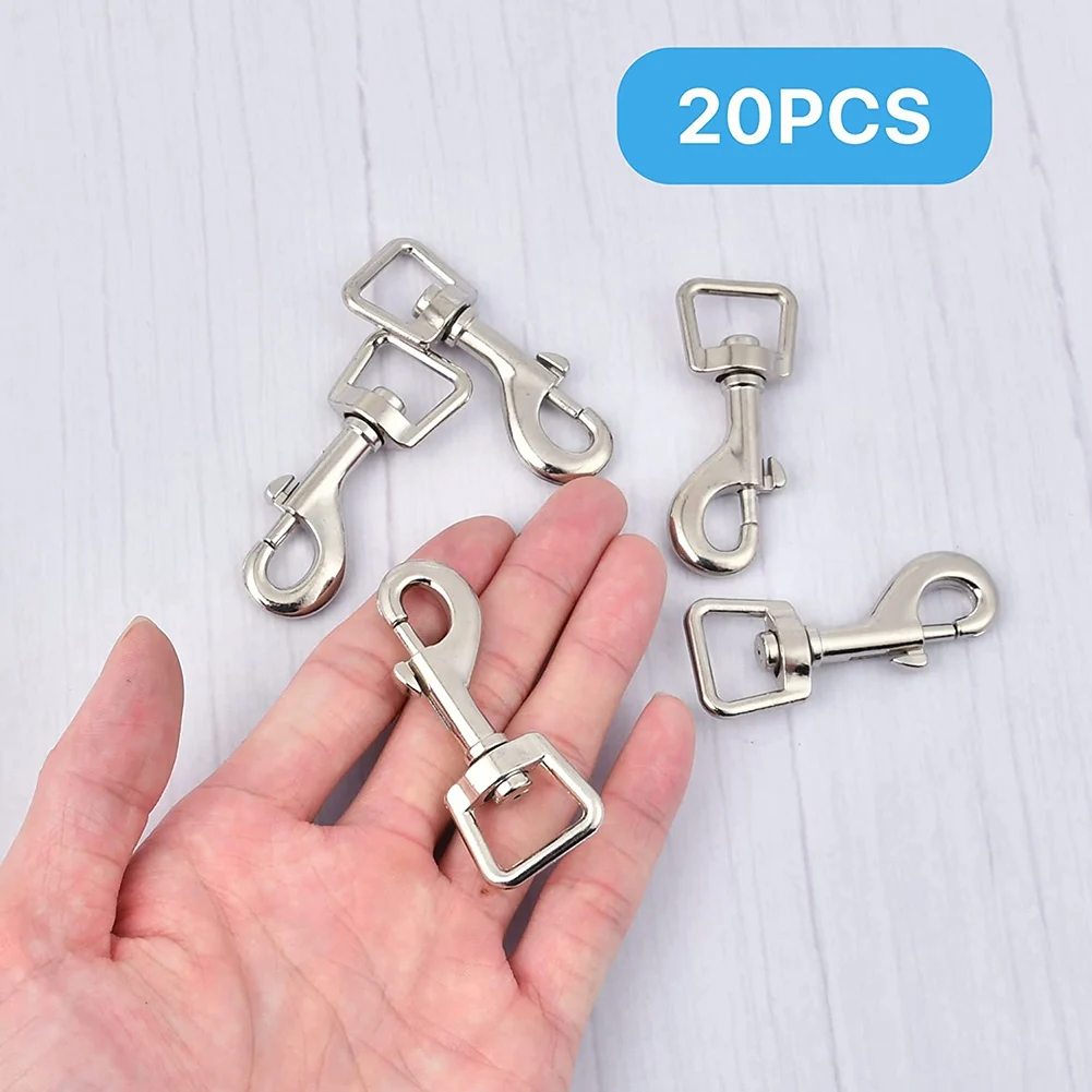 ABIY 20Pc Snap Hooks for Dog Leash Collar Linking, Heavy Duty Swivel Clasp Eye Bolt Buckle Trigger Clip for Spring Pet Buckle