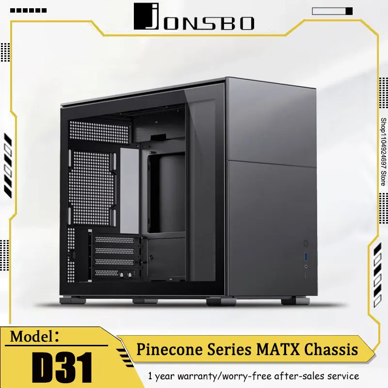 

JONSBO Pinecone D31 MESH Edition White MATX Chassis Dual 360 Cooling Row ATX Power Supply Type-c Gen2 10Gbps+ Long Video Card