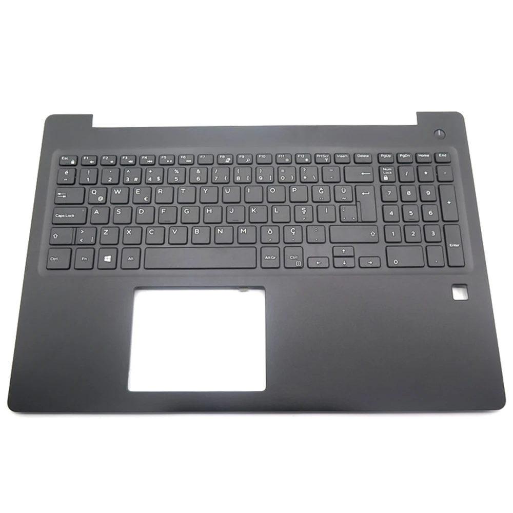 لوحة مفاتيح لأجهزة الكمبيوتر المحمول طراز Palmrest من Dell ، Dell ، Latitude 3590 ، E3590 ، 0G0DDD ، G0DDD ، بإضاءة خلفية سوداء ، لوحة مفاتيح تركية TR ، فتحة ببصمة الإصبع