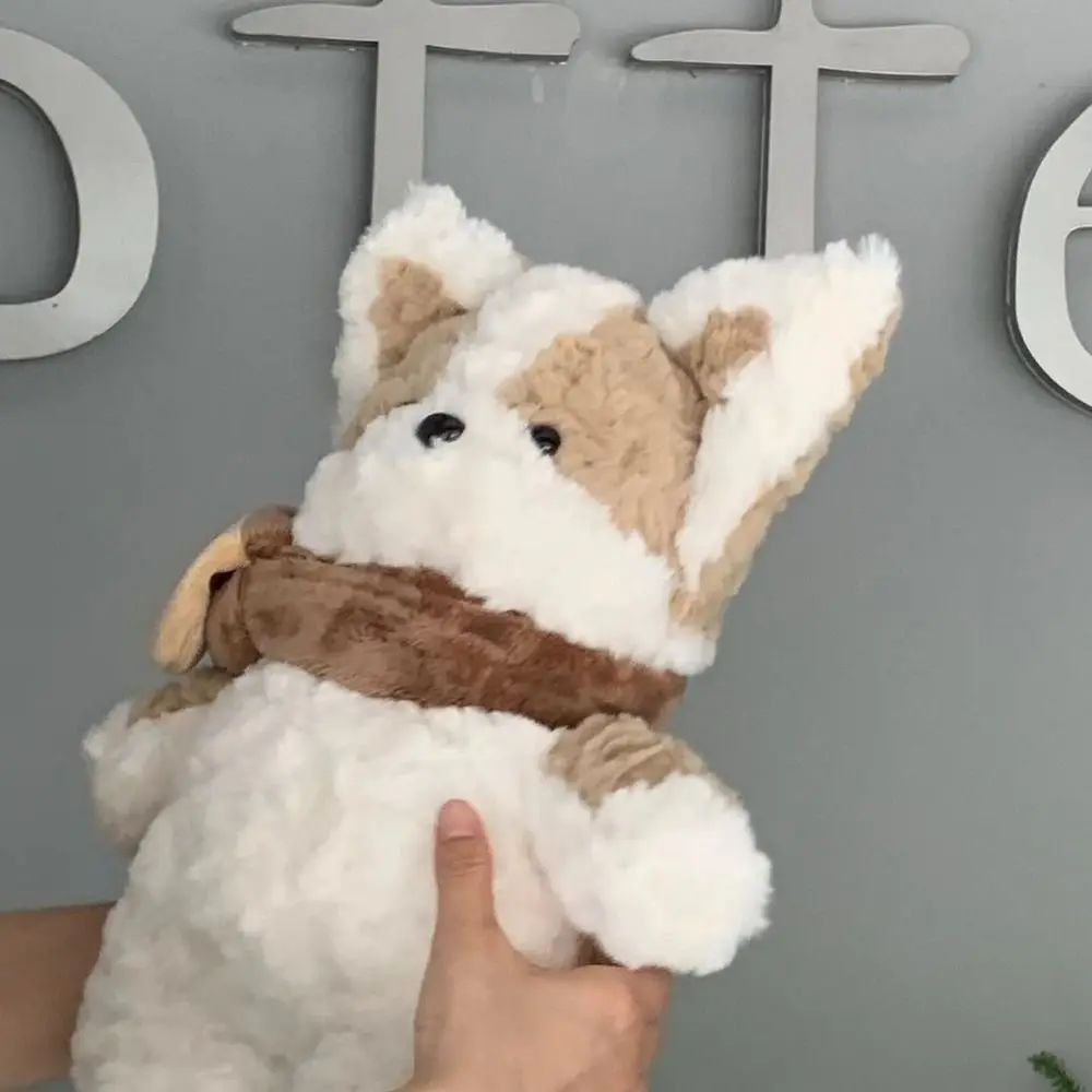 Écharpe en Peluche pour Chien, Simulation de Beurre, Grande Oreille, Peluche Moelleuse, Chiot, Chien, Panaché, Doux, Dessin Animé, Corgi, Enfants