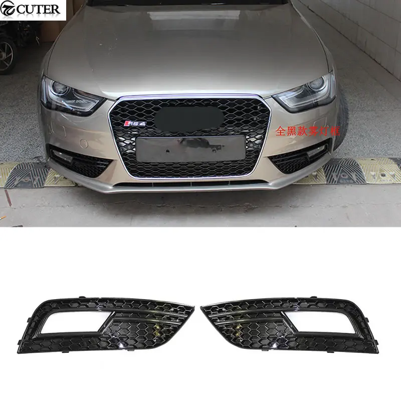 

A4 B8.5 Rs4 Fog Lamp Grille Black Abs Car Front Grill Grille for Audi A4 B8.5 Front Bumper 13-16