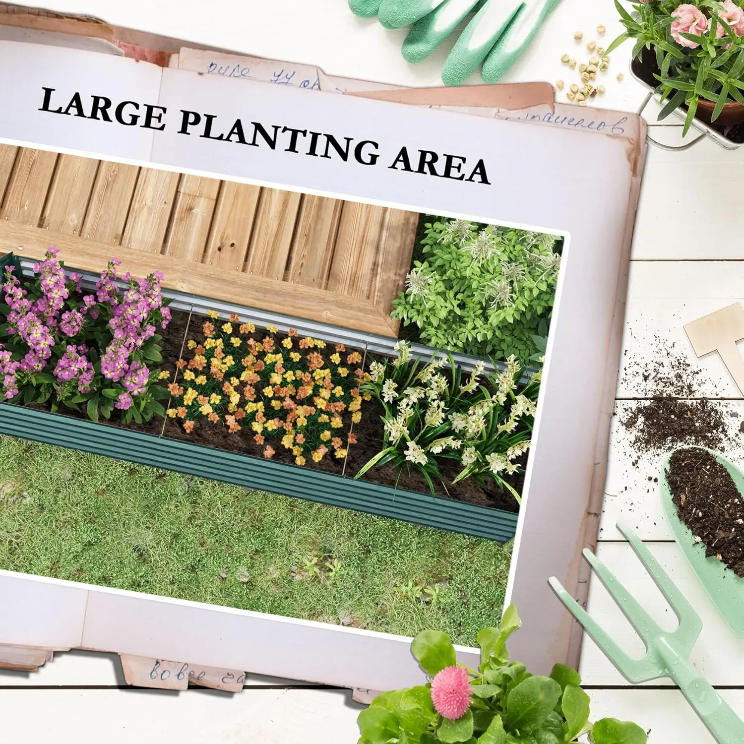 2 Pcs 2x2X1 FT Round Galvanized Raised Garden Bed Kit, Gray Outdoor Planter Garden Bed, Metal Raised Box for Vegetables, Fruits,