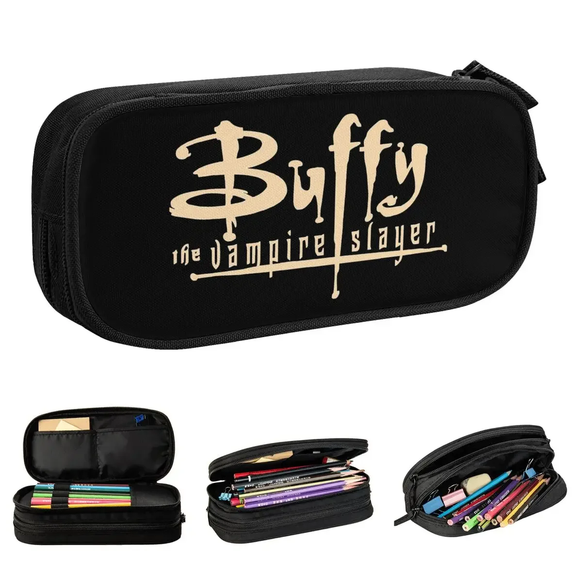 Buffy The Vampires Slayer Pencil Case New TV Series Pen Bag for Student Large Storage School Supplies Zipper Pencil Box
