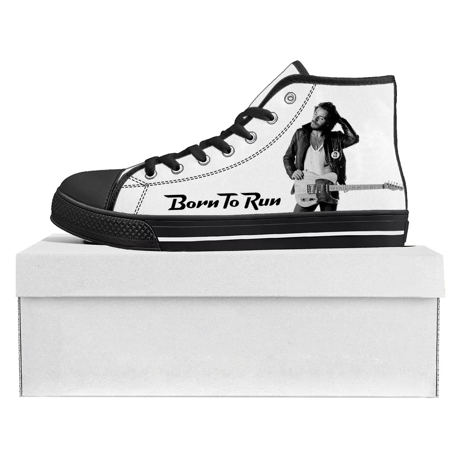 

Born To Run High Top High Quality Bruce Springsteen Sneakers Mens Womens Teenager Canvas Sneaker Casual Couple Shoes Custom Shoe