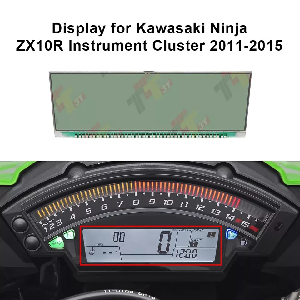 Dashboard LCD Display for Kawasaki Ninja ZX10R Instrument Cluster 2011-2015