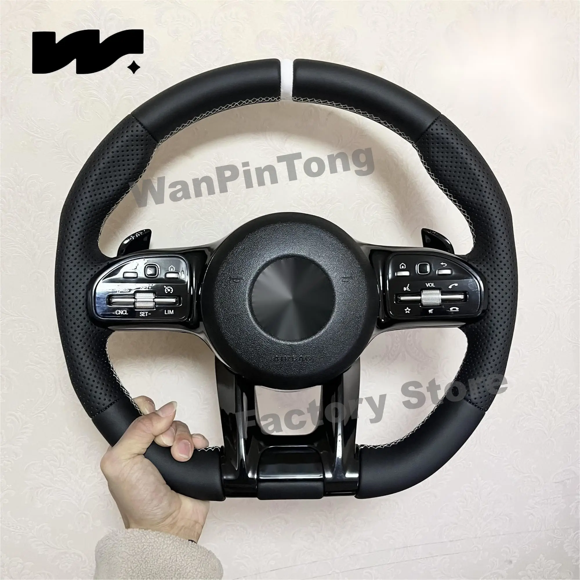 For AMG Steering Wheel for Mercedes-Benz A/B/C/E/S Class GRA GLB GLC GLE GLS 05-24 Universal steering wheel for all models