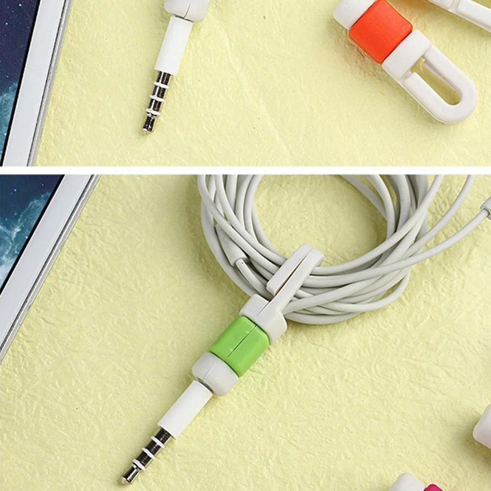 

8 Pcs Data Line Protection Hub Headphone Cable Winder Cord Keeper Earbuds Strap Organizer Tangle-free Wire