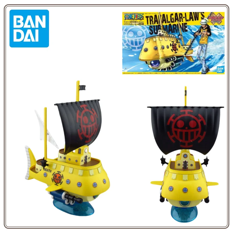 Bandai Original One Piece Grand Ship Collection Trafalgar Law's Submarine Anime figura de acción modelo de barco Kit montaje/montaje
