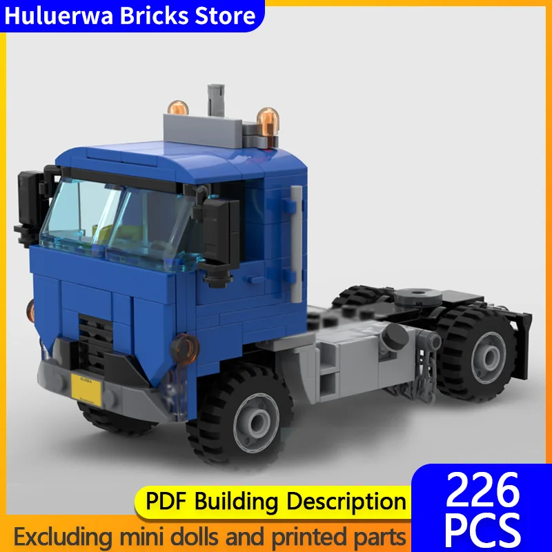 

City Car Model MOC Building Bricks LT-6000 Semi Cab Long-Nosed Truck Modular Technology Gifts Holiday Assemble Children Toy Suit