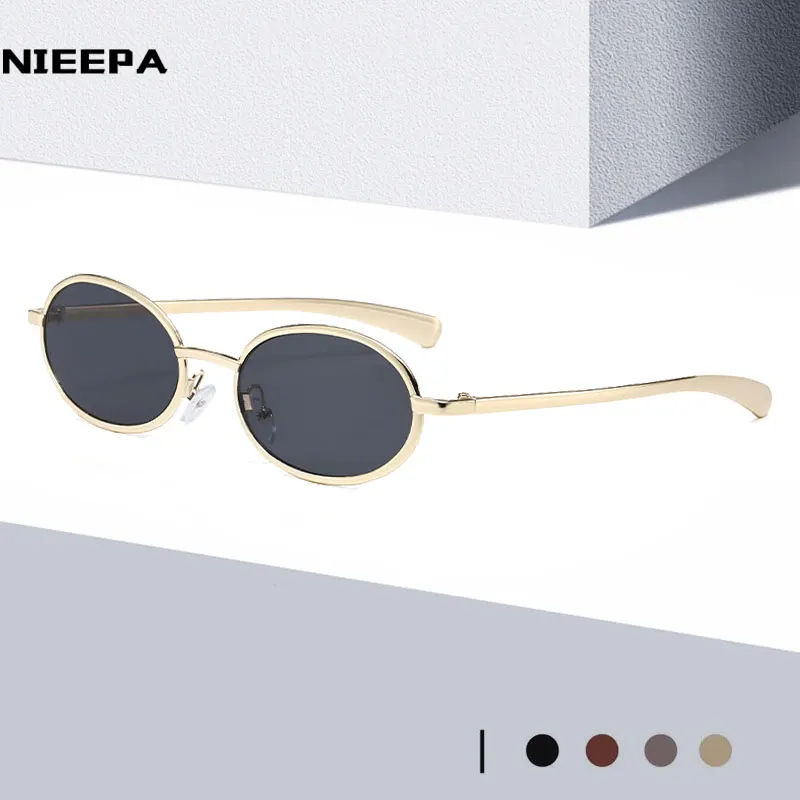 

Стильные маленькие овальные металлические солнцезащитные очки в ретро-стиле с градиентными линзами для женщин и мужчин, защита от УФ400, для путешествий и вождения