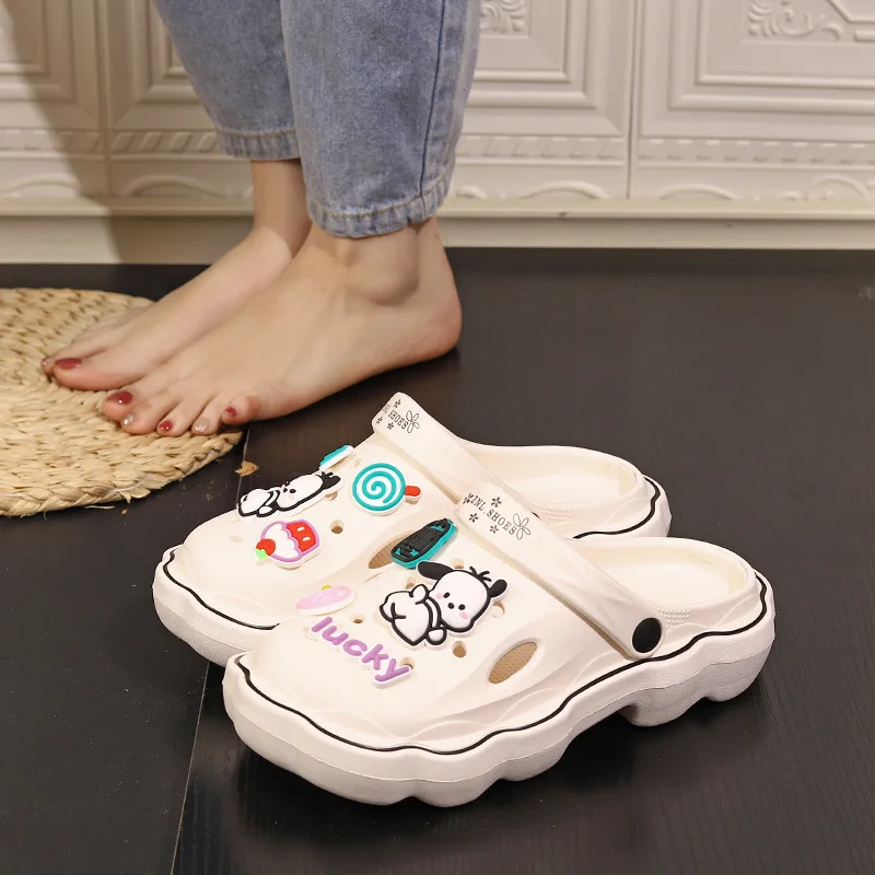 Sanrio Pochacco Slippers Cartoon Kawaii Cute Anime Student Outdoor Home Bathroom Bathing Anti-Slip Sandal Kids Toys Girls Gifts