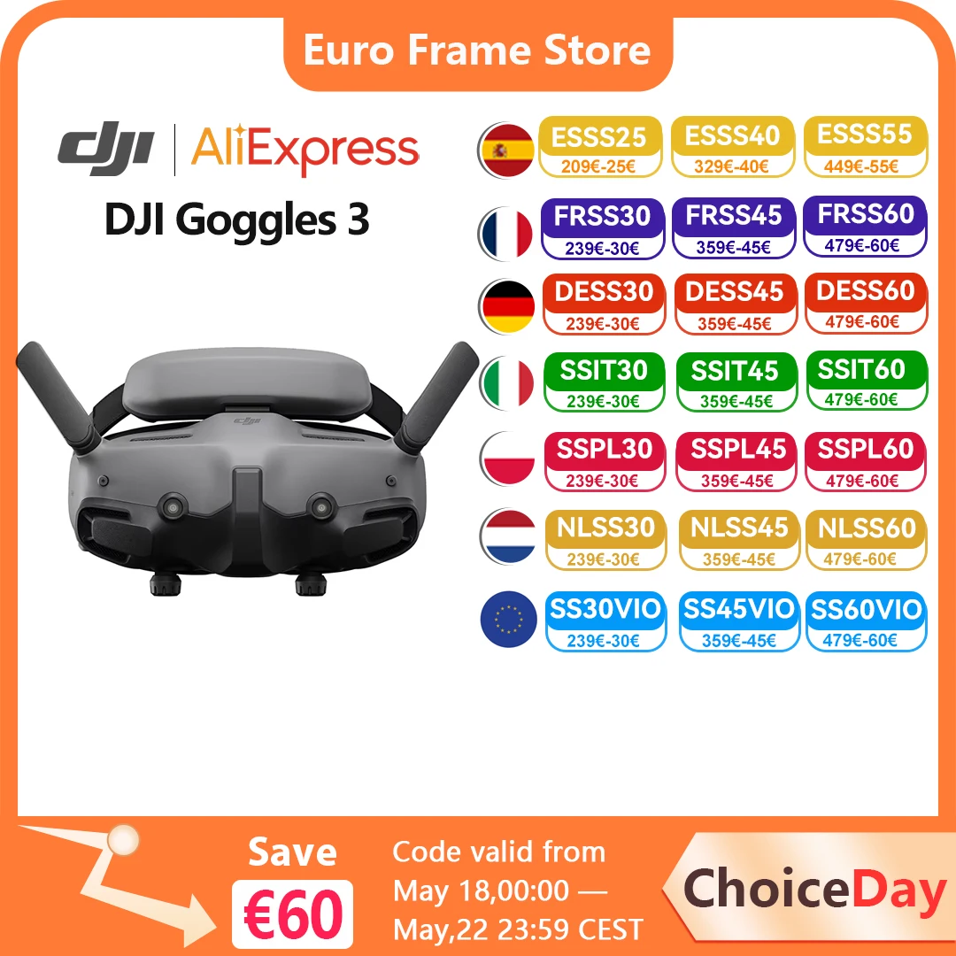 Lunettes FPV DJI Goggles 3, écrans micro-OLED, expérience de vol immersive, transmission vidéo HD O4, sans fil, neuves, originales