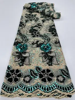 Africké flitry sametové krajkové látky nigerijské francouzské síťované krajkové látky pro šití 2023 vysoce kvalitní svatební šaty RC129 10 nejlepší prodej tradiční nigerijská svatební látka - №4