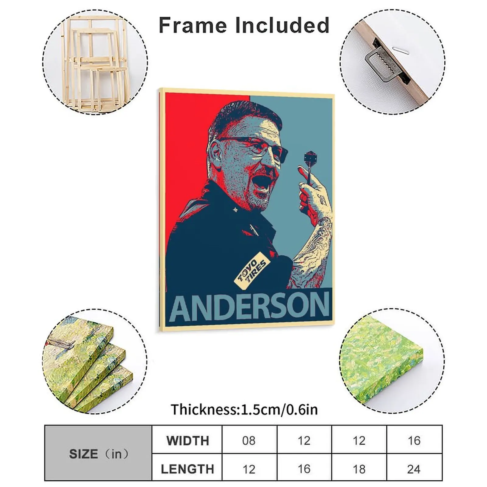 Gary Anderson Artwork Trending Darts Champion Canvas Painting Bar Wall Decor Living Room Wall Personalized Framed Wall Painting