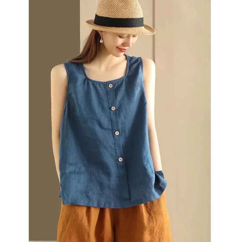 

Plus Size Women's Summer Casual Simple Women's Clothing Loose Cotton Comfortable Office Lady Fashion New Arrival