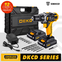 DEKO 12/16/20V Cordless Drill 2 Speed Rechargeable Electric Screwdriver Lithium Battery  Power Tools combination box