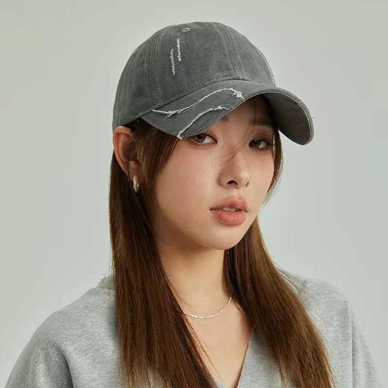 Neutral and Fashionable Wave Pattern  Baseball Cap, Retro Washed Duckbill Cap Suitable For Outdoor Sports