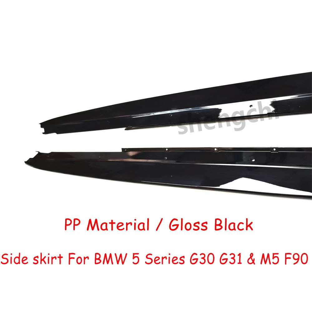 G30 M Performance Style Gloss Black PP Plastic Material Side Skirt For BMW 5 Series G31 M5 F90 Side Bumper Extensions M Sport